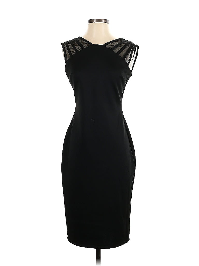 En Focus Studio Solid Black Cocktail Dress Size 4 - photo 1