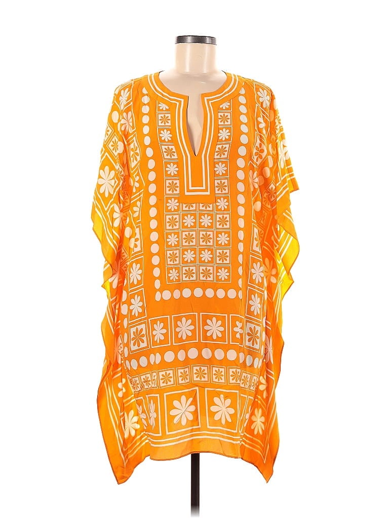 Trina Turk 100% Polyester Orange Casual Dress Size Med - Lg - photo 1