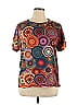Misslook 100% Polyester Paisley Batik Aztec Or Tribal Print Brown Short Sleeve T-Shirt Size XL - photo 1