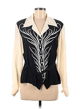 Bob Mackie Long Sleeve Silk Top (view 1)