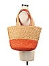 Neiman Marcus 100% Straw Marled Stripes Tropical Ombre Orange Tote One Size - photo 2