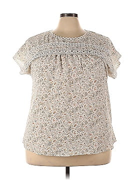 Flower & Feather Short Sleeve Blouse (view 1)