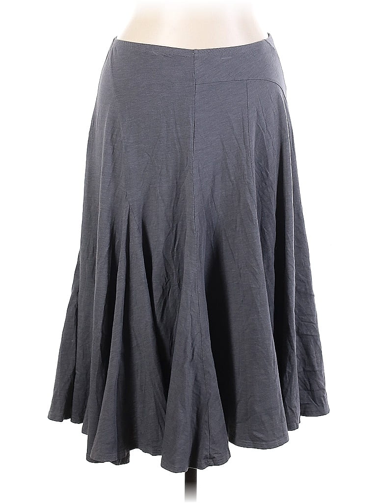 Garnet Hill Solid Gray Casual Skirt Size L - photo 1