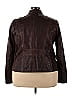 Maurices 100% Polyurethane Brown Burgundy Faux Leather Jacket Size 24 (3) (Plus) - photo 2