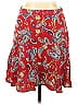 American Living 100% Cotton Floral Motif Paisley Baroque Print Batik Red Casual Skirt Size 14 - photo 1