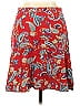 American Living 100% Cotton Floral Motif Paisley Baroque Print Batik Red Casual Skirt Size 14 - photo 2