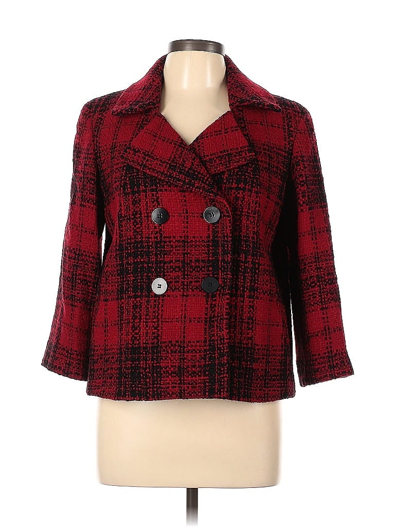 Talbots Plaid Tweed Red Wool Coat Size 12 - 80% off | ThredUp