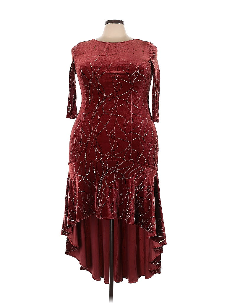 Ever Pretty 100% Polyester Burgundy Cocktail Dress Size 3X (Plus) - photo 1