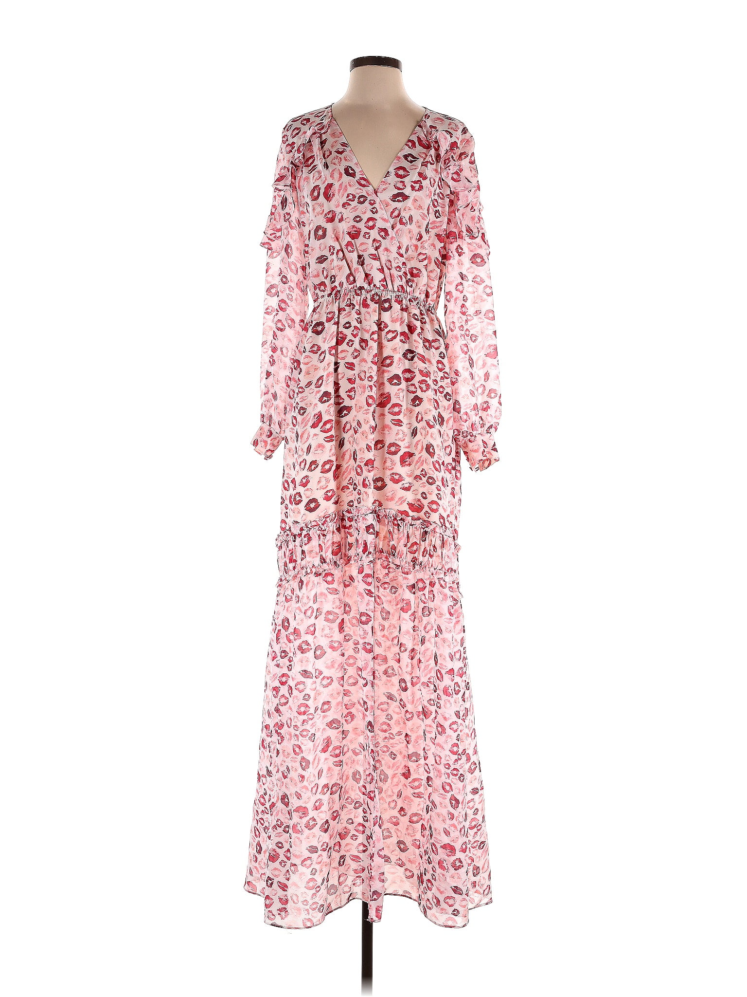 Rachel Zoe 100% Silk Floral Motif Floral Pink Casual Dress Size 8 - 78% ...