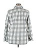 Banana Republic 100% Cotton Checkered-gingham Plaid Gray Long Sleeve Button-Down Shirt Size XL - photo 2