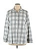 Banana Republic 100% Cotton Checkered-gingham Plaid Gray Long Sleeve Button-Down Shirt Size XL - photo 1