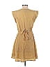 SM Wardrobe 100% Polyester Jacquard Argyle Chevron-herringbone Brocade Yellow Casual Dress Size Sm - Med - photo 2