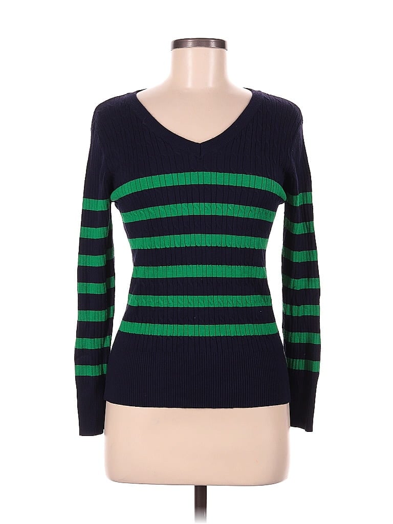 Cielo Stripes Green Pullover Sweater Size M - photo 1