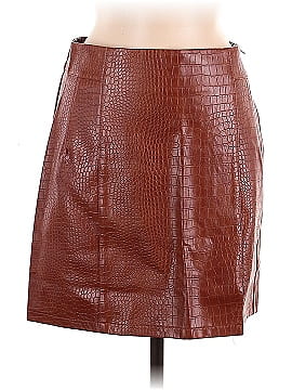 Skies Are Blue Faux Leather Skirt (view 1)