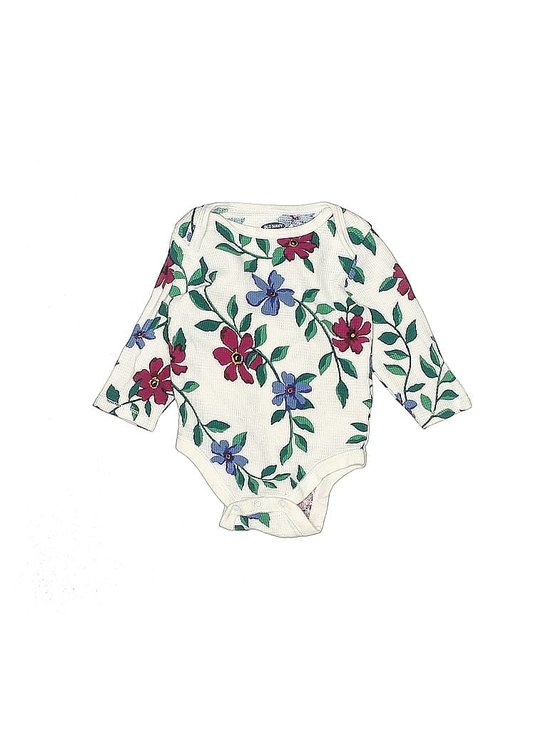Pre-owned Old Navy Babies' Long Sleeve Onesie In White