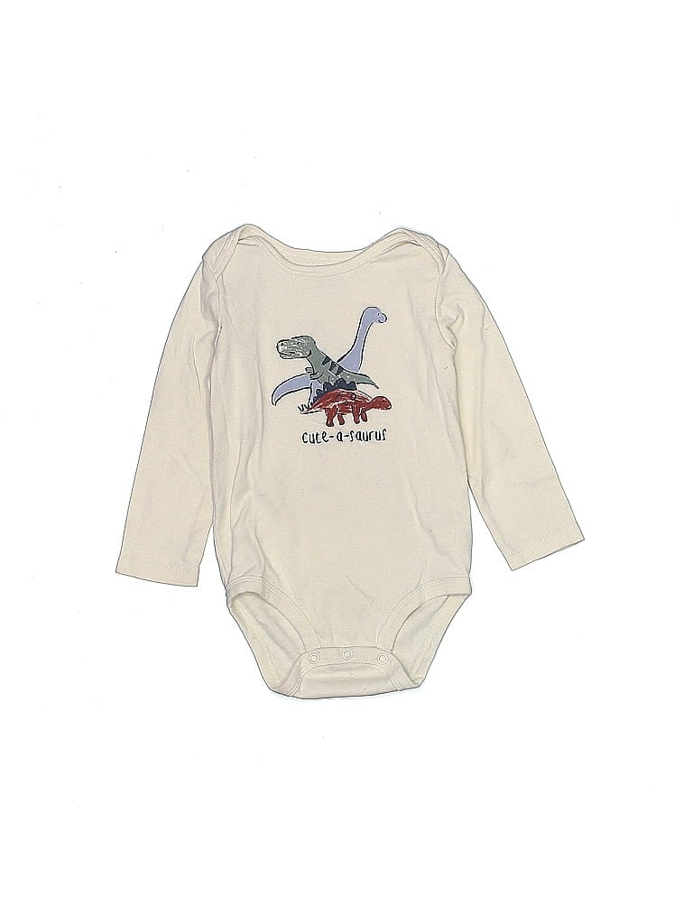 Carter's 100% Cotton Graphic Ivory Long Sleeve Onesie Size 24 mo - photo 1