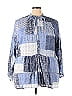 Pilcro by Anthropologie Blue Long Sleeve Blouse Size 3X (Plus) - photo 1