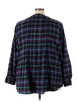 Woman Within Long Sleeve Button-Down Shirt (view 2)