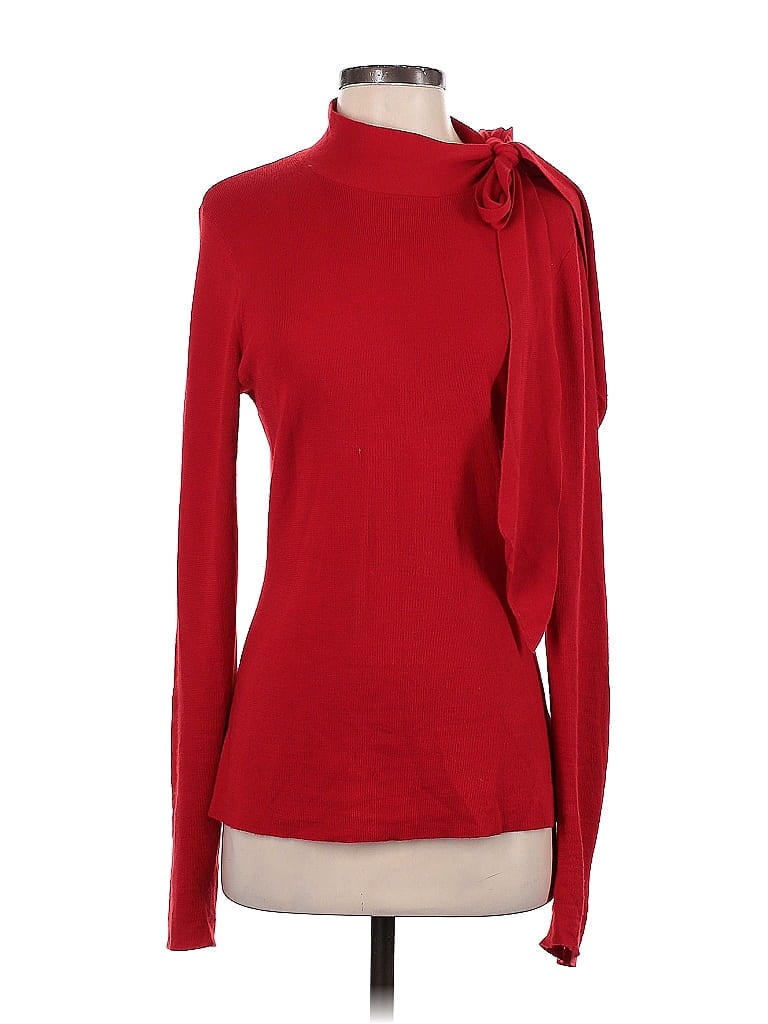 St. John Red Cashmere Pullover Sweater Size L - photo 1