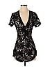 Love Tree 100% Polyester Jacquard Damask Brocade Black Romper Size S - photo 1