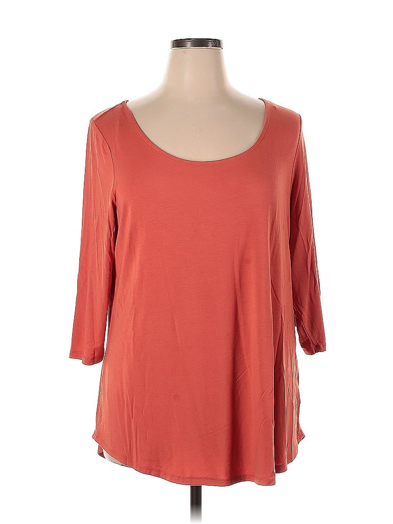 Tahari Orange 3/4 Sleeve T-Shirt Size 1X (Plus) - photo 1