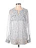 W by Worth 100% Polyester Silver Long Sleeve Blouse Size P (petite) - photo 1