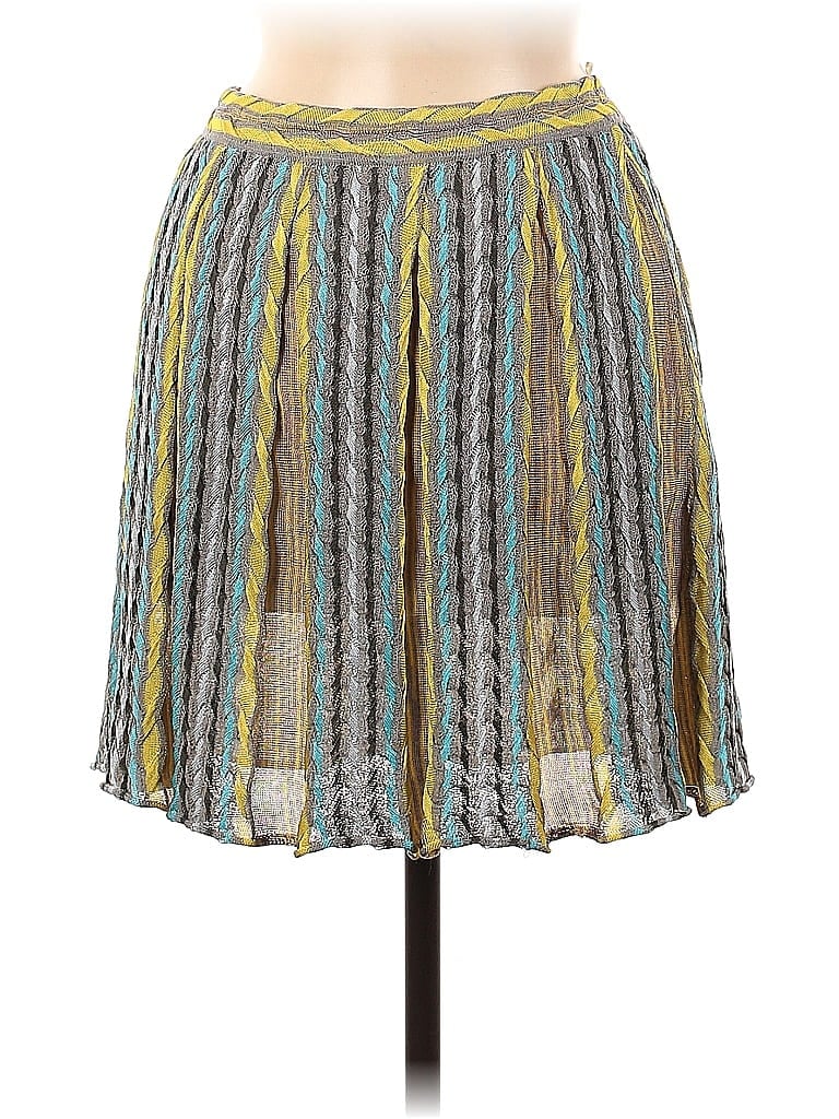 M Missoni Jacquard Chevron-herringbone Stripes Aztec Or Tribal Print Chevron Blue Casual Skirt Size 40 (EU) - photo 1
