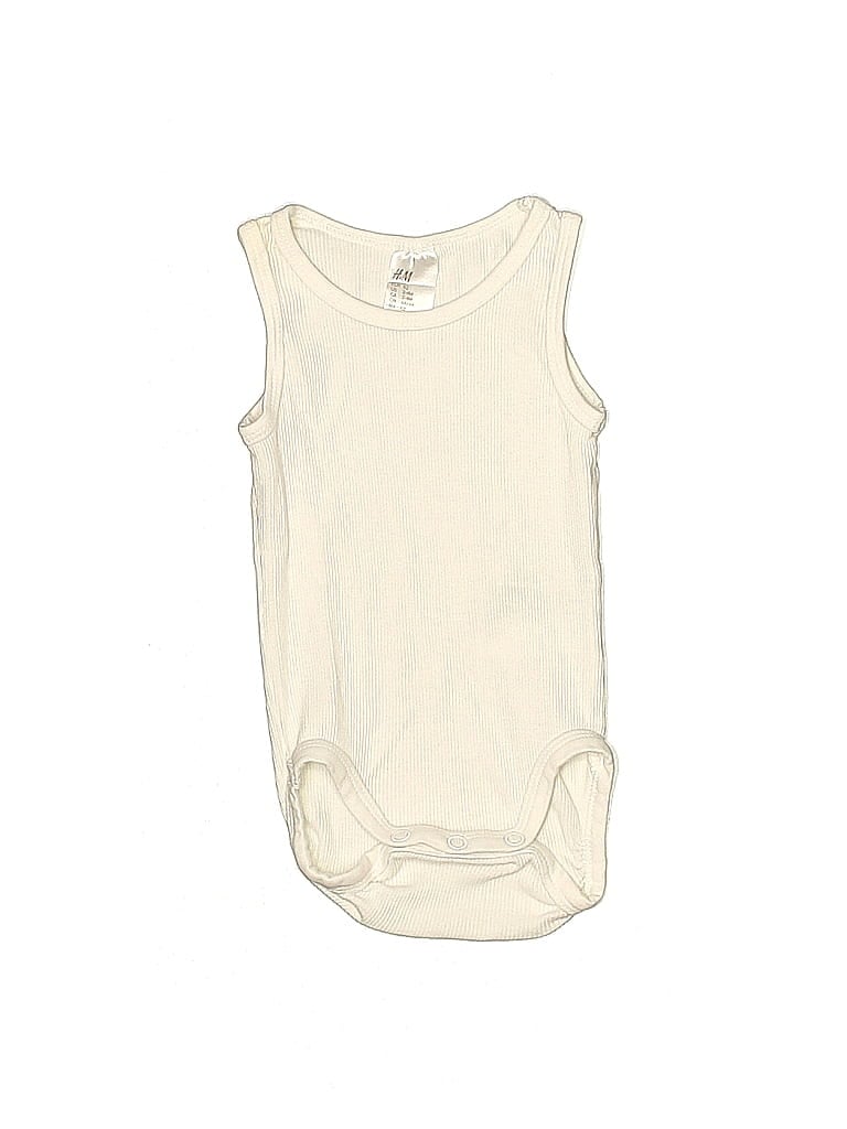 Pre-owned H&m Babies' Short Sleeve Onesie In White
