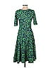 Lularoe Jacquard Floral Motif Damask Paisley Green Casual Dress Size M - photo 2