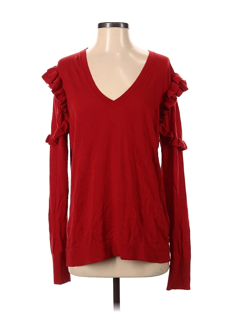 Pre-owned Banana Republic Wool Pullover Sweater In Red