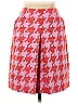 J.Crew Houndstooth Jacquard Checkered-gingham Tweed Red Casual Skirt Size 6 - photo 1