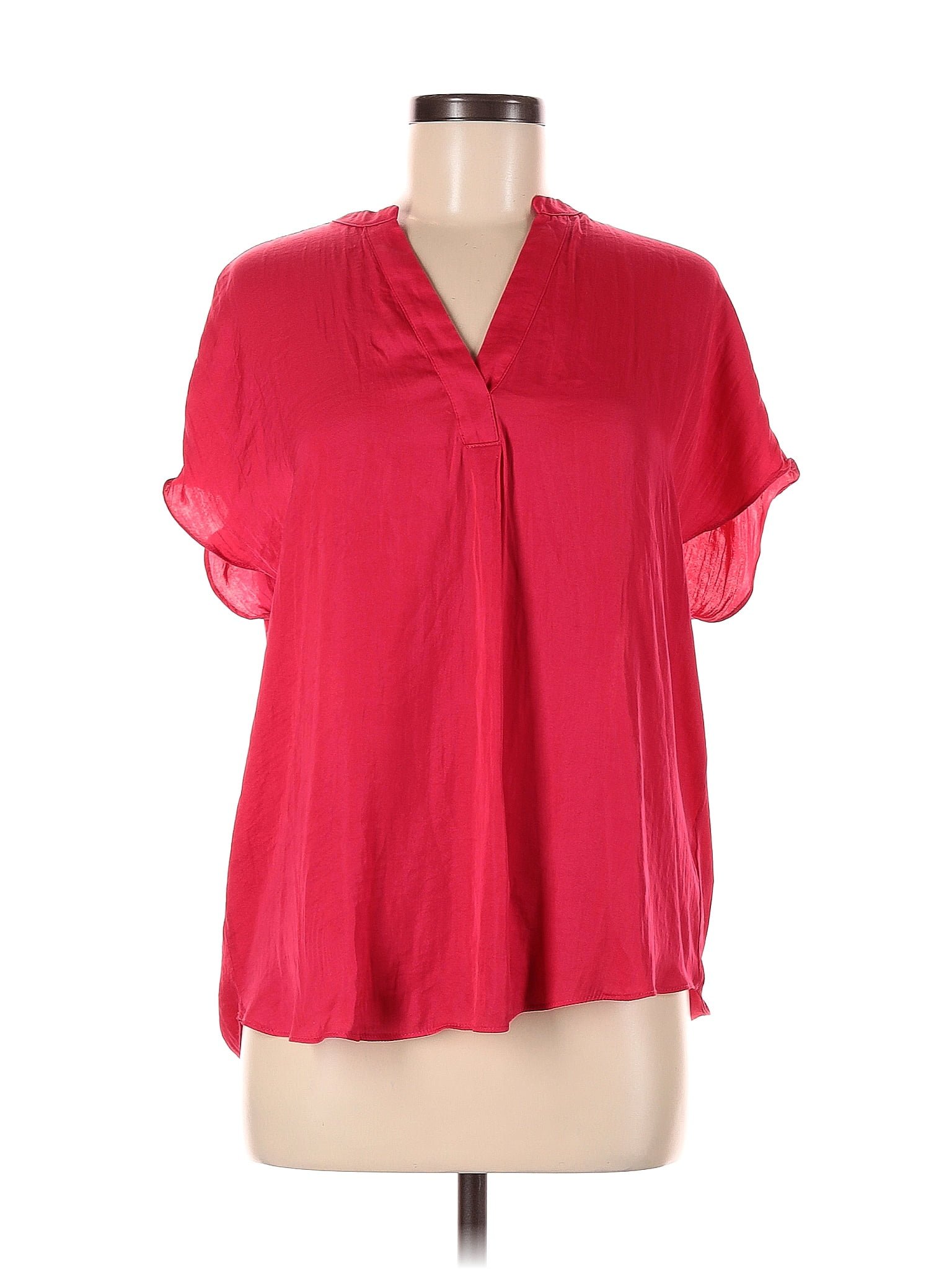 Rachel Rachel Roy 100 Polyester Red Short Sleeve Blouse Size M 72