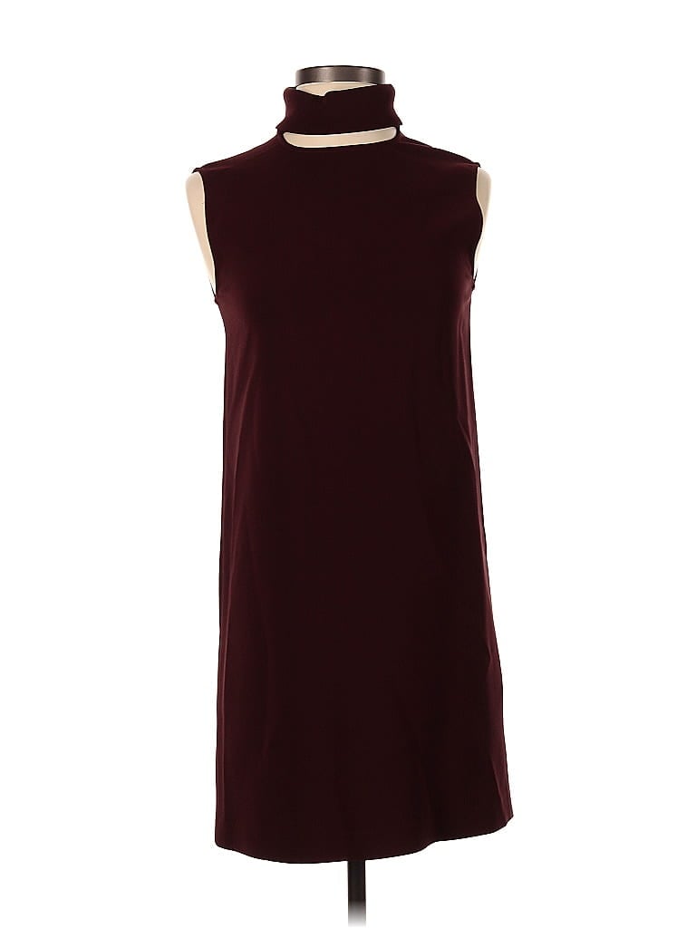 Theory Solid Burgundy Casual Dress Size 00 - photo 1