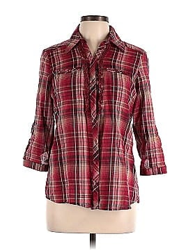 S. Line 3/4 Sleeve Button-Down Shirt (view 1)