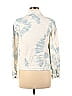 Altar'd State 100% Cotton Floral Motif Acid Wash Print Batik Graphic Tropical Ombre Tie-dye White Denim Jacket Size M - photo 2