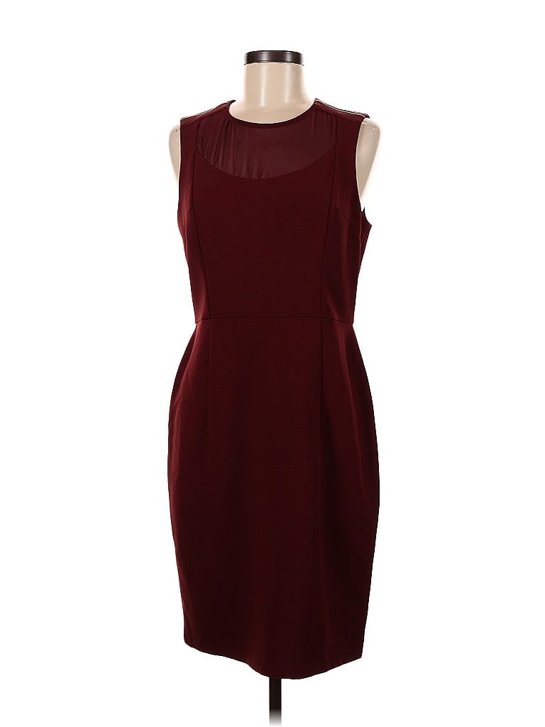 Donna Morgan Solid Burgundy Casual Dress Size 8 - photo 1