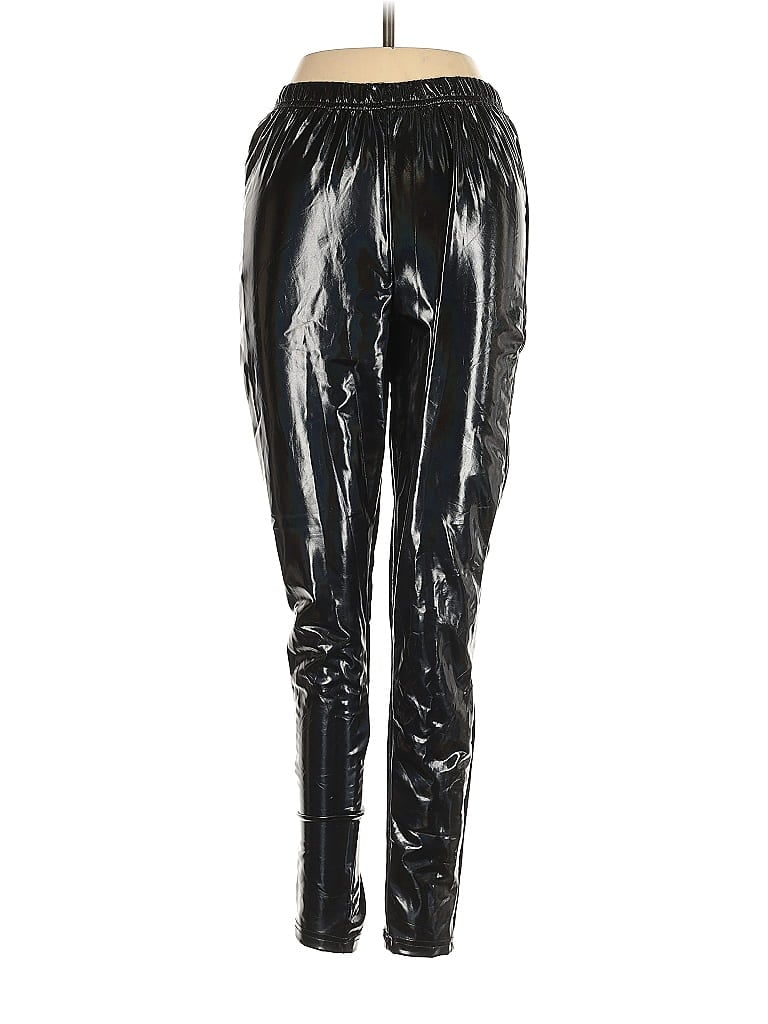 Pre-owned Asos Design Faux Leather Pants In Black