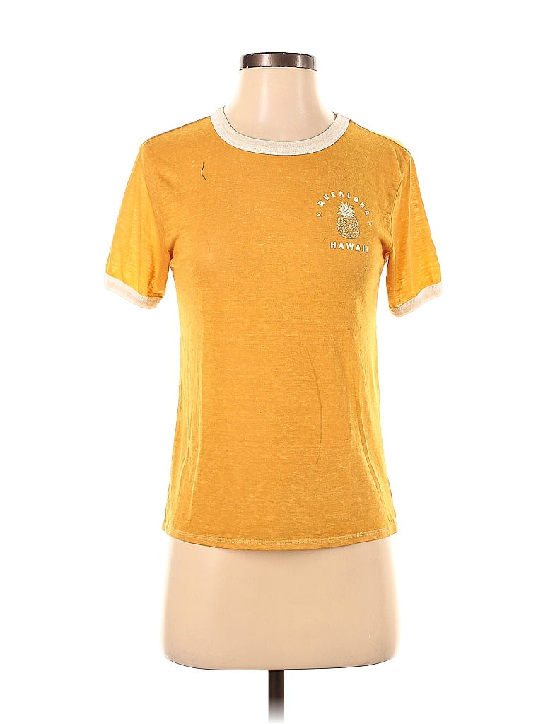 RVCA Yellow Short Sleeve T-Shirt Size S - photo 1