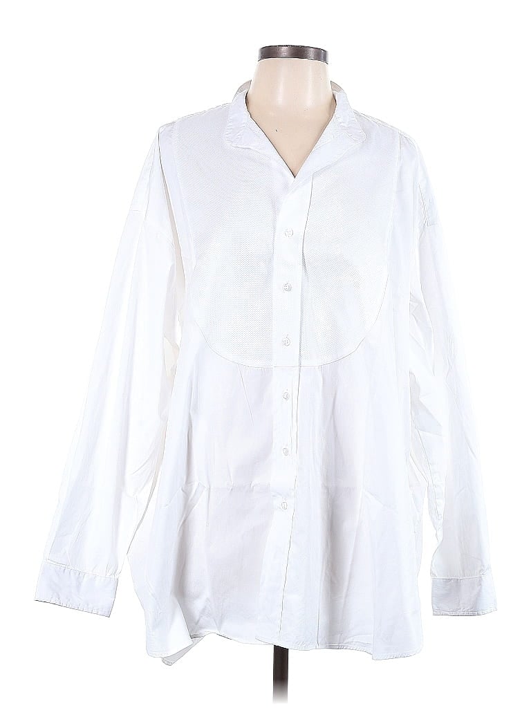 Frank & Eileen 100% Cotton White Long Sleeve Button-Down Shirt Size L - photo 1