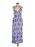 Sim & Sam 100% Rayon Paisley Aztec Or Tribal Print Blue Casual Dress Size L - photo 1