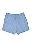 Talbots 100% Linen Marled Chevron-herringbone Blue Shorts Size L - photo 1
