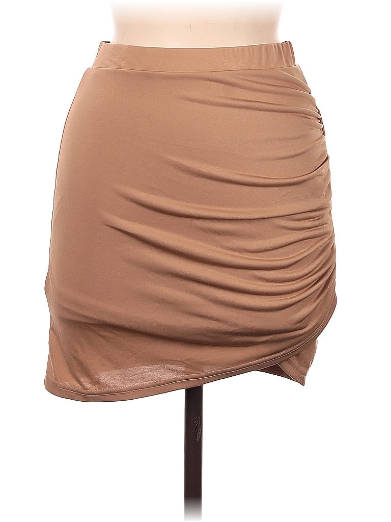 Shein Solid Tortoise Tan Casual Skirt Size M - photo 1