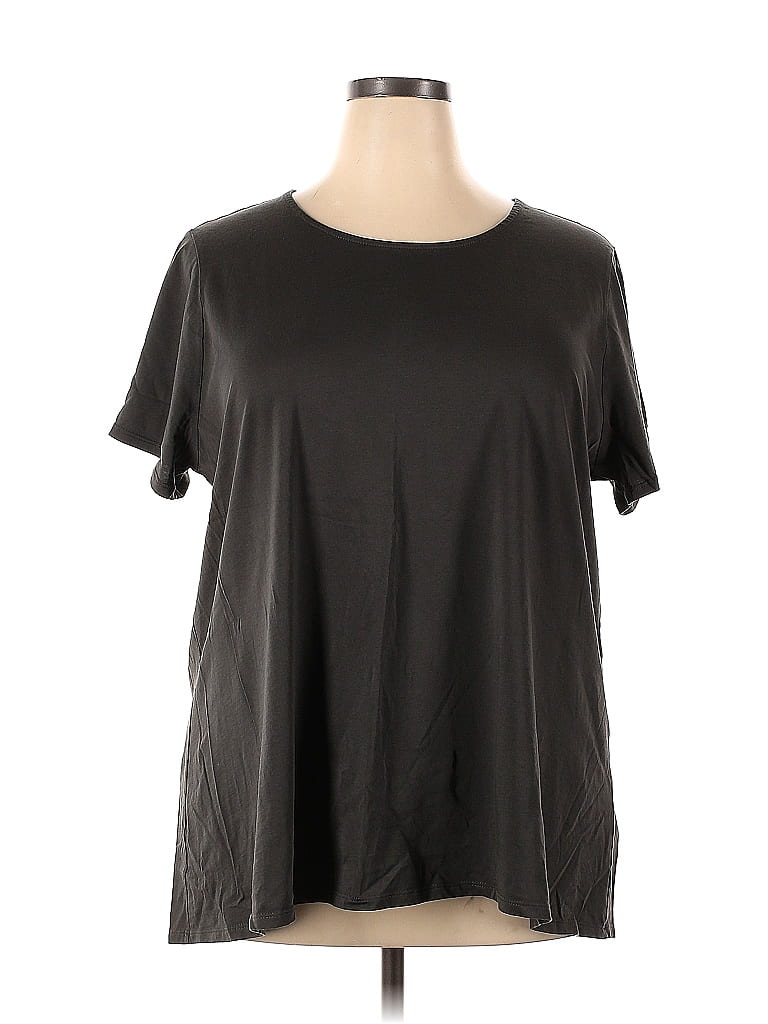 Purejill 100% Pima Cotton Black Short Sleeve T-Shirt Size 2X (Plus) - photo 1