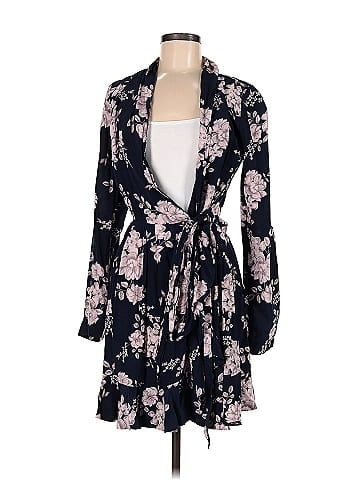 Marissa Webb Collective Navy Floral Wrap Dress (view 1)