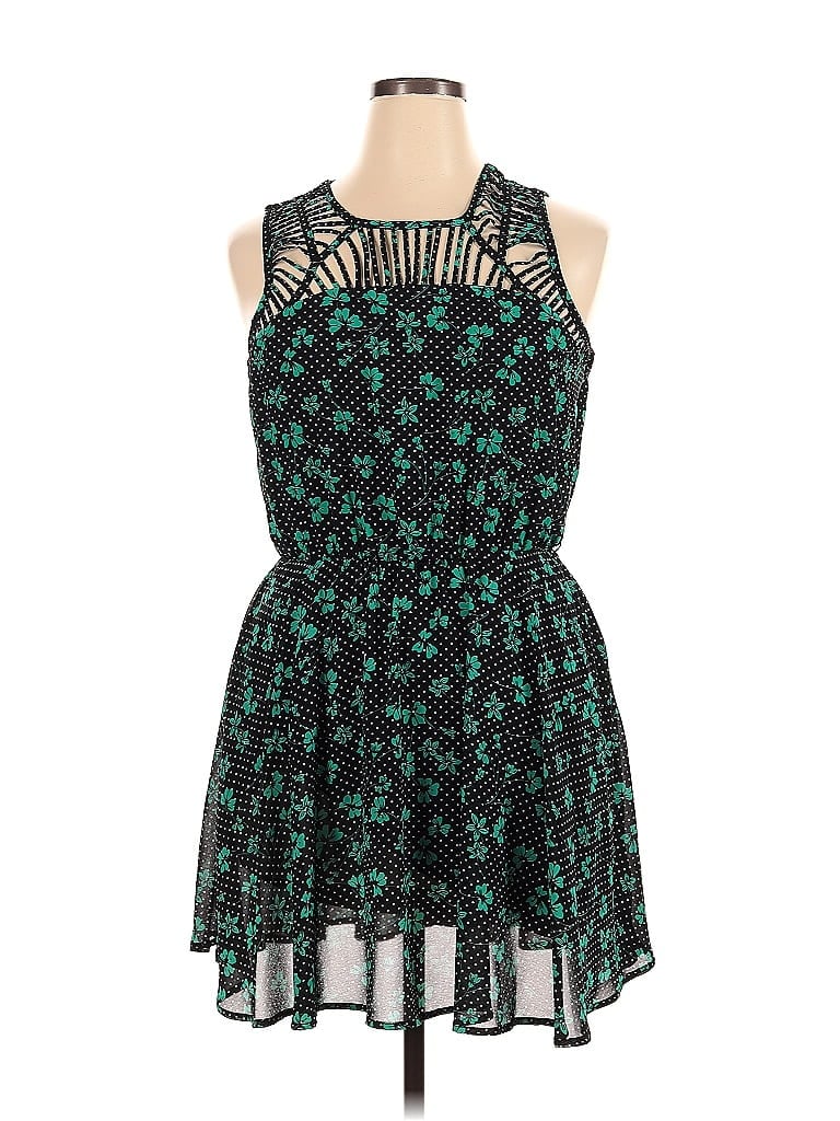 Candie's 100% Polyester Floral Motif Floral Graphic Green Casual Dress Size XL - photo 1