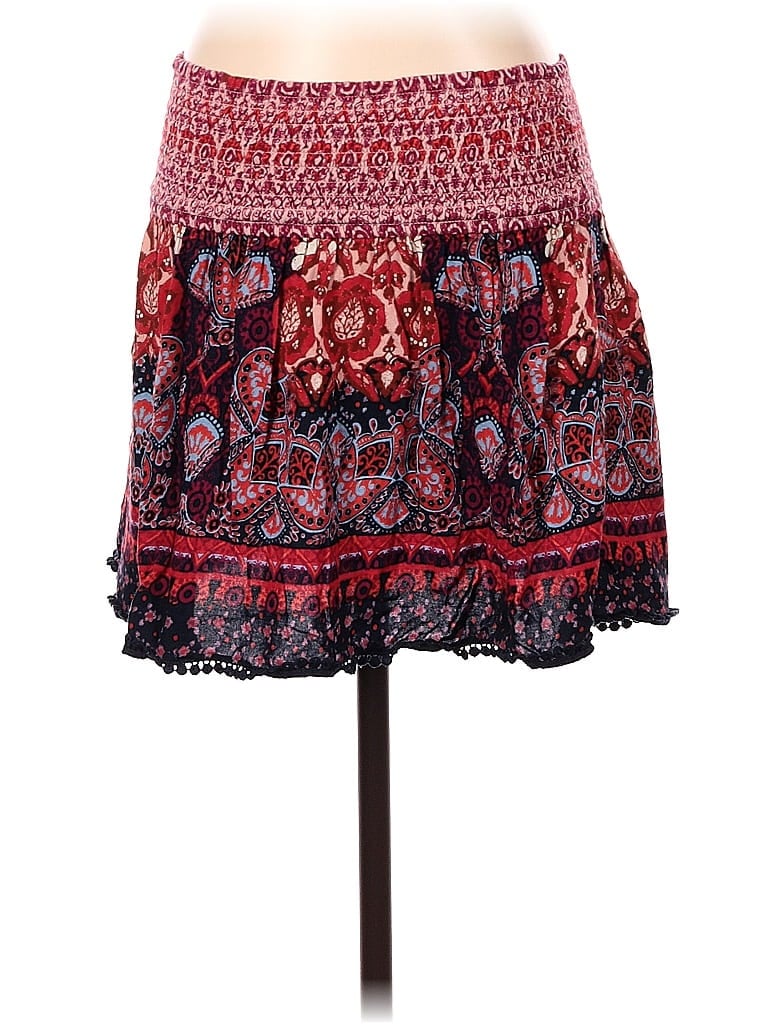 Hollister Floral Motif Damask Paisley Fair Isle Baroque Print Batik Aztec Or Tribal Print Red Casual Skirt Size S - photo 1