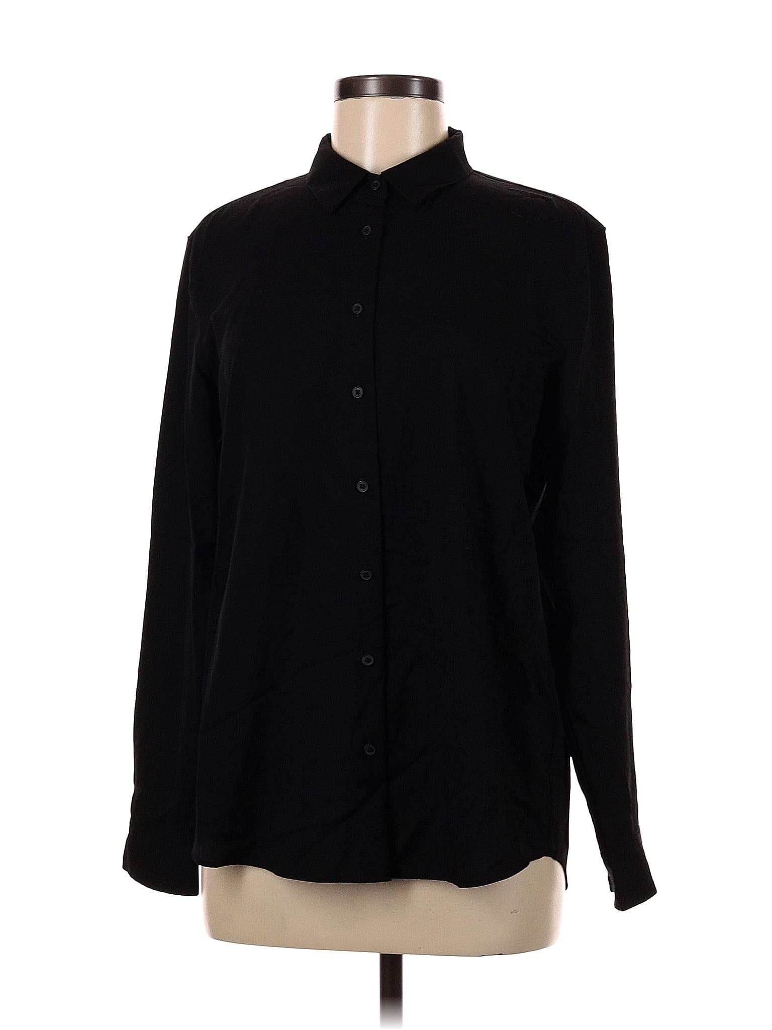 Uniqlo Black Long Sleeve Button Down Shirt Size M 52 Off Thredup