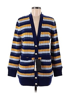 Gucci Reversible Striped Wool And Printed Silk Cardigan (view 1)