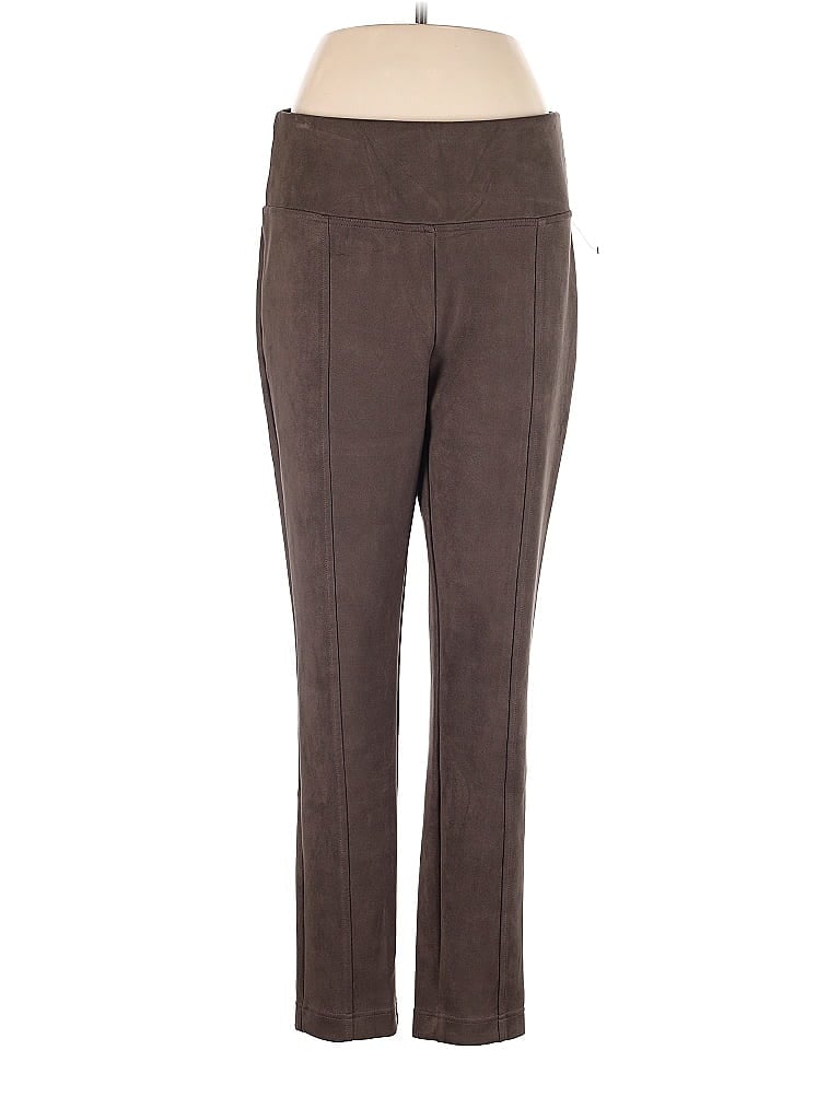 Pre-owned Andrew Marc Faux Leather Pants In Brown