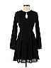 Express 100% Polyester Solid Black Casual Dress Size 0 - photo 1
